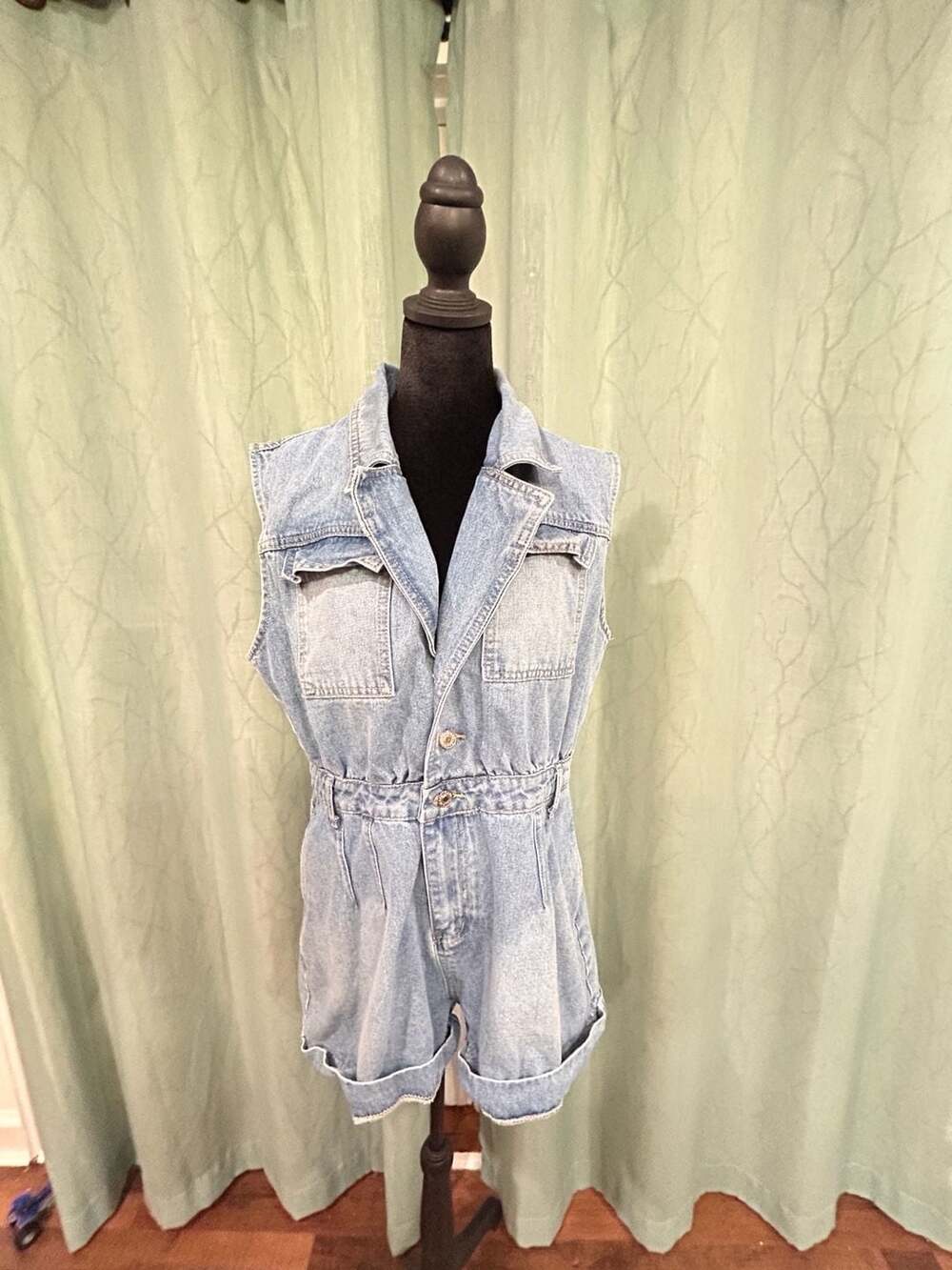 SHEIN Denim Shorts Romper